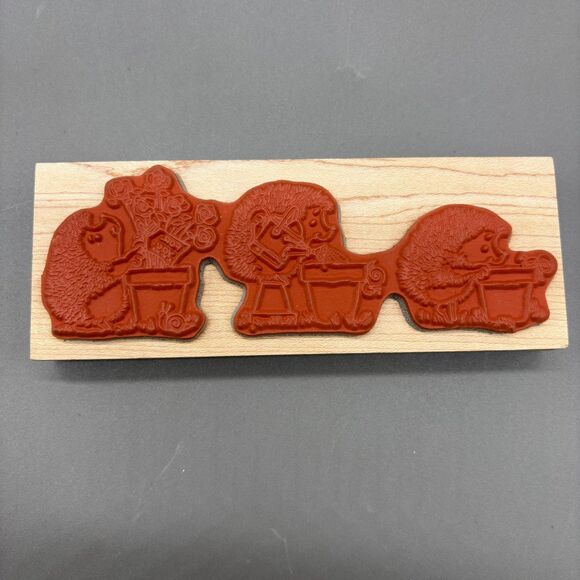 Penny Black Rubber Stamp 2363K Labour of Love Margaret Sherry Hedgehogs Flowers - Picture 2 of 7